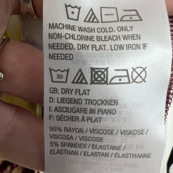 LOGO by Lori Goldstein Tie-Dye Short Sleeve Top - Burgundy and Olive - Picture 4 of 11